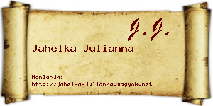 Jahelka Julianna névjegykártya